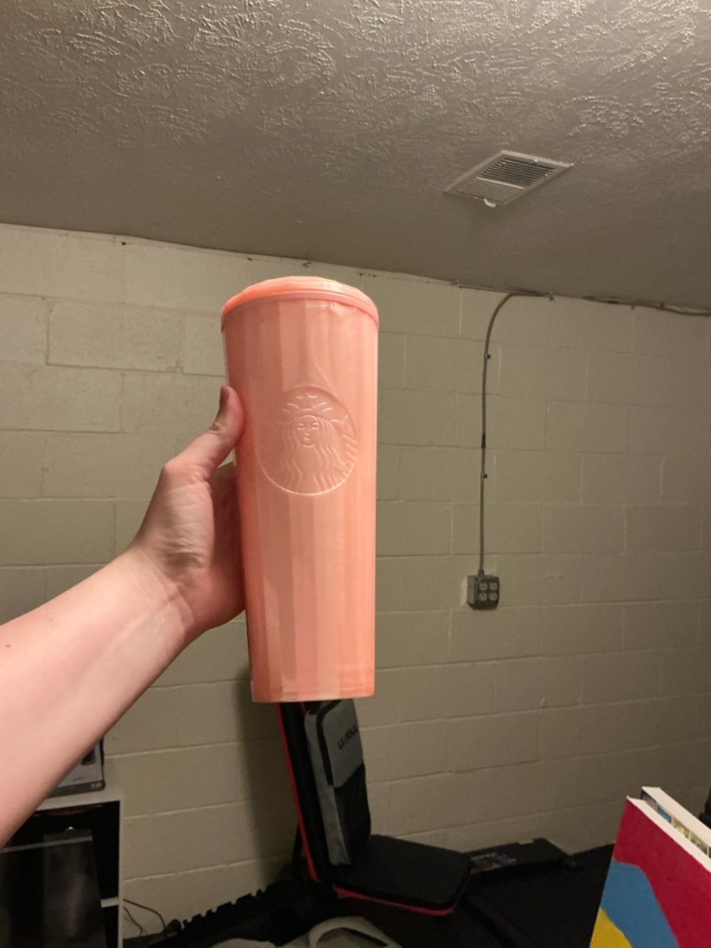 Starbucks Pink Peach Ceramic Travel Cup